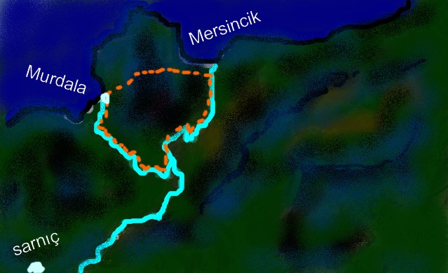 murdala mersincik doğa yürüyüşü haritası